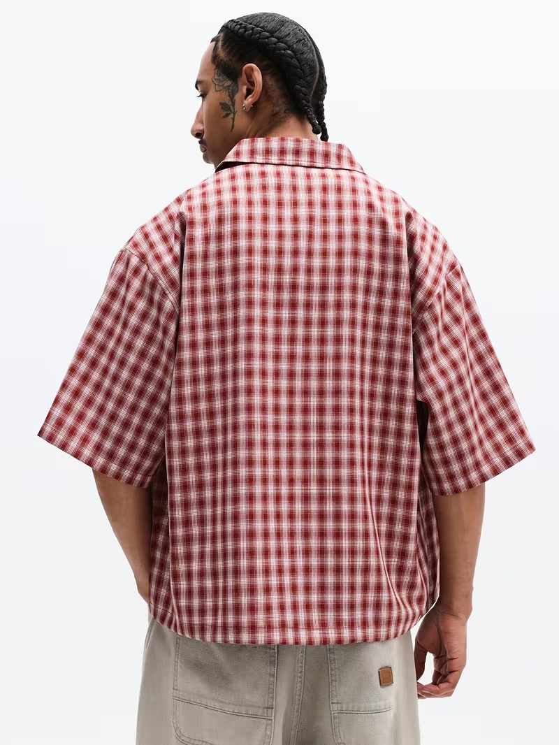 Camisa a cuadros manga corta casual
